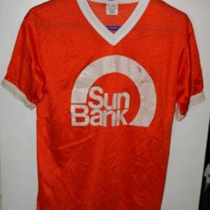 Vintage 70s/80s Sun Bank Nylon Mesh Ringer T-shirt Jersey