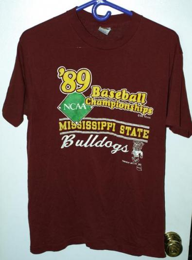 Vtg 80s Mississippi State Bulldogs College Baseball T-shirt