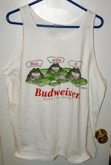 Vintage 1995 Budweiser Frogs Tank Top/Muscle Shirt