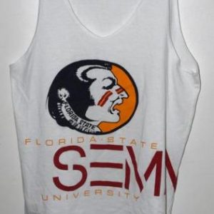 Vtg 80s FSU/Florida St Seminoles Tank Top/Muscle Shirt