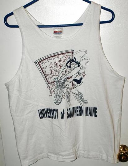 Vintage 1992 University Southern Maine Huskies Tank Top