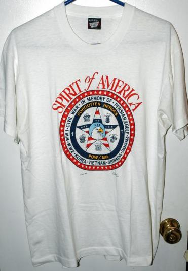 Vtg 1991 Spirit Of America POW/MIA Forgotten Heroes T-shirt