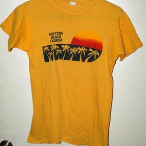 Vtg 80s Daytona Beach Florida Sunset Tourist T-shirt