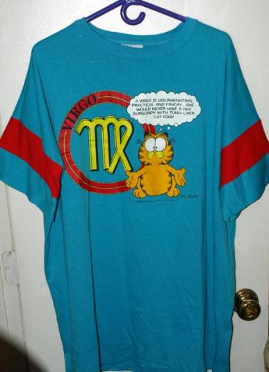 Vintage 80s/90s Flirts Garfield Virgo Astrology T-shirt