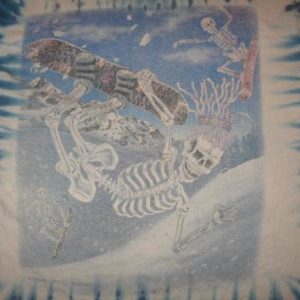 Vintage Greg Speirs Snowboard Skeletons Tie Dyed T-Shirt L