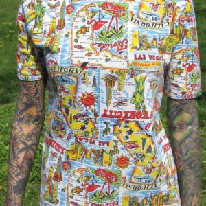 Vintage Travel All-over Print T-shirt California New York FL