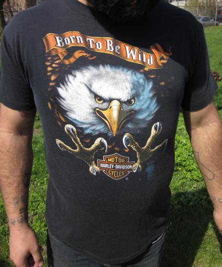 Vintage ’87 Harley Davidson Eagle “Born to be Wild” T-shirt