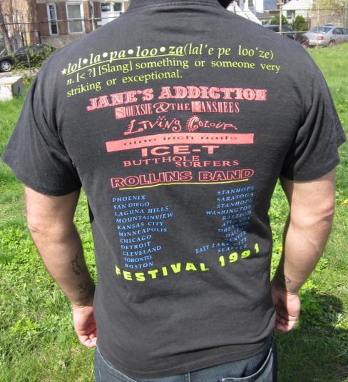 Vintage 1991 First Lollapalooza Festival NIN Ice-T T-shirt