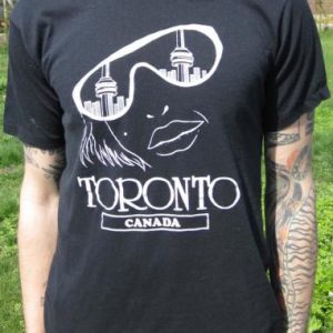 Vintage Toronto Canada Skyline in Lady's Face T-shirt