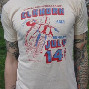 Vintage Elkhorn Motorcycle Race Lake Shore Harley T-shirt