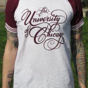 Vintage University Of Chicago Champion Ringer Maroon T-shirt