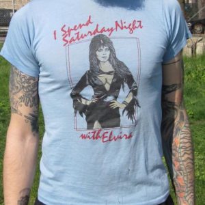 Vintage Elvira "I Spend Saturday Night" Spooky T-shirt