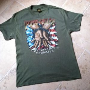1989 3D Emblem POW MIA "We Have Not Forgotten" Army T-Shirt