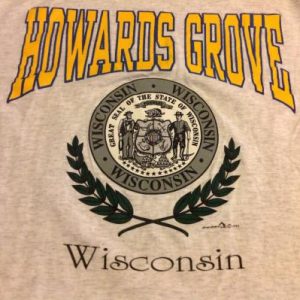 Vintage Howards Grove Wisconsin Souvenir Tourist T-Shirt