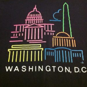 Vintage Neon Washington DC Tourist T-Shirt