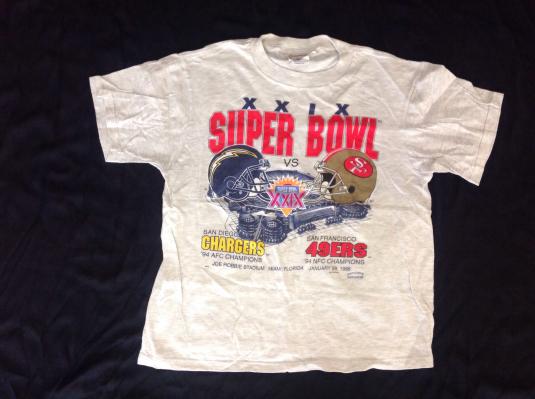 Vintage Super Bowl XXIX T-Shirt 49erâs vs Chargers | Defunkd