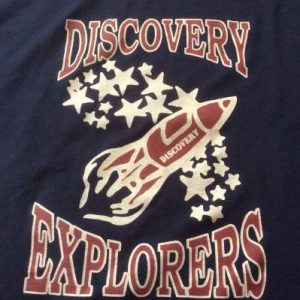 Vintage Discovery Explorers Graphic T Shirt Blue M 50/50