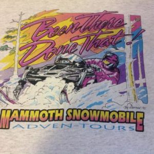 Vintage Mammoth Snowmobile Adventure Tours T Shirt 1992