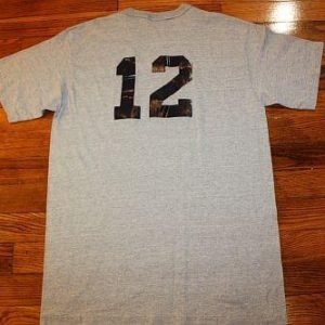 S * vtg 80s blank front #12 heather gray t shirt