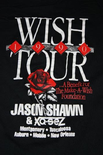 L vtg 1990 MAKE A WISH tour shirt * jason shawn xq-sez