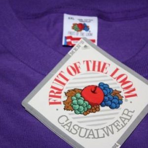 XXL * NOS Vintage 1991 purple BLANK t-shirt w/ orig tag