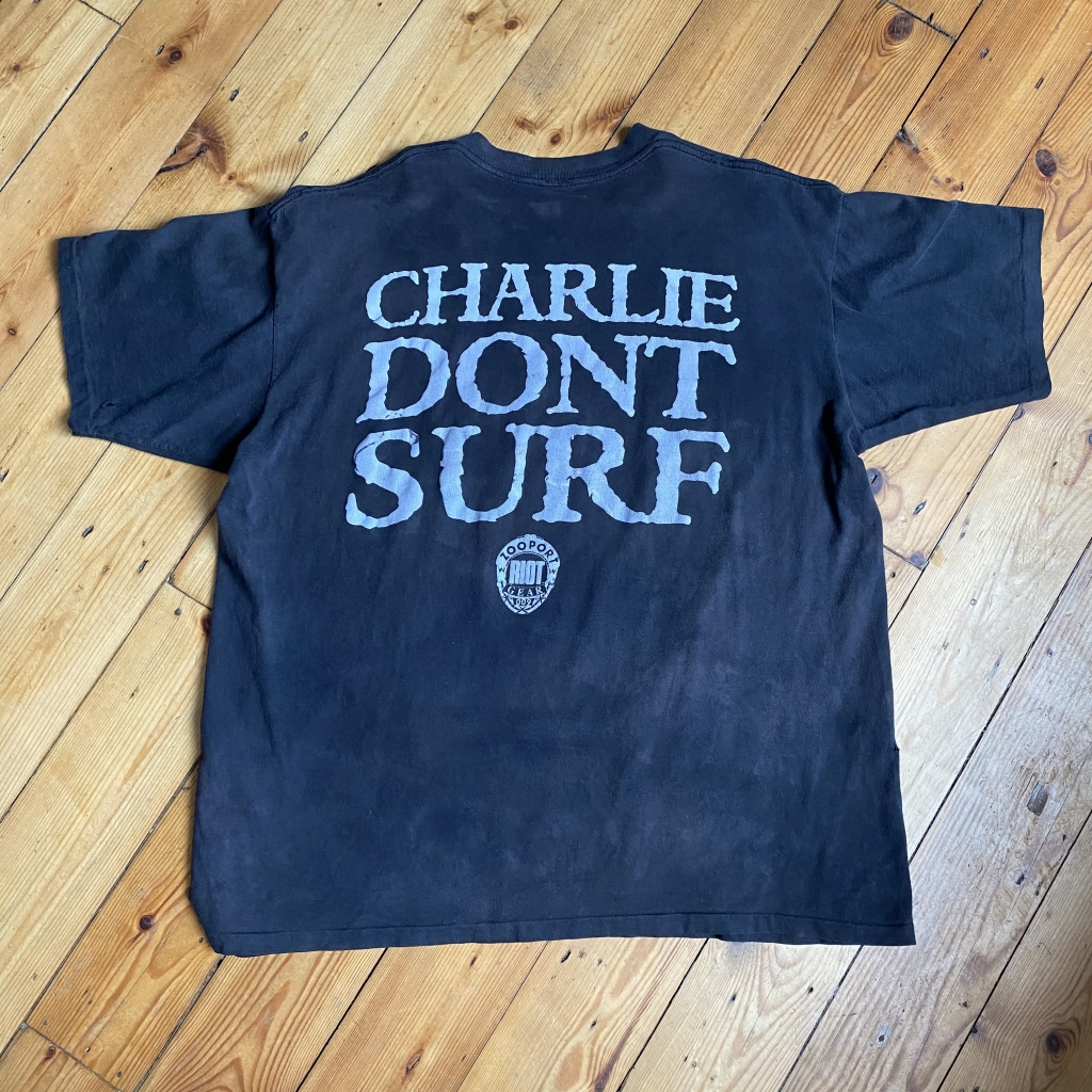 Vintage Charlie Don't Surf T-Shirt Rear