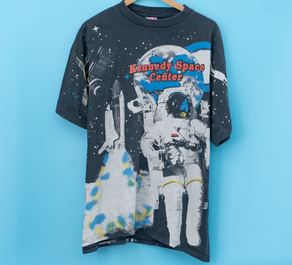 vintage kennedy space center all over print t-shirt