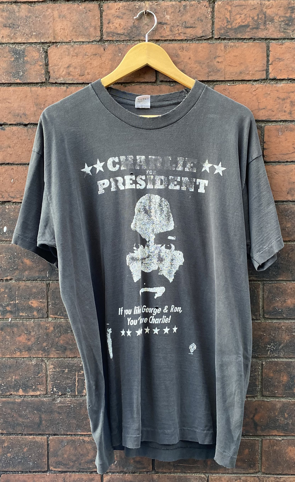 Vintage 1990s Charlie For President T-Shirt If you Liked George & Ron You'll Love Charlie