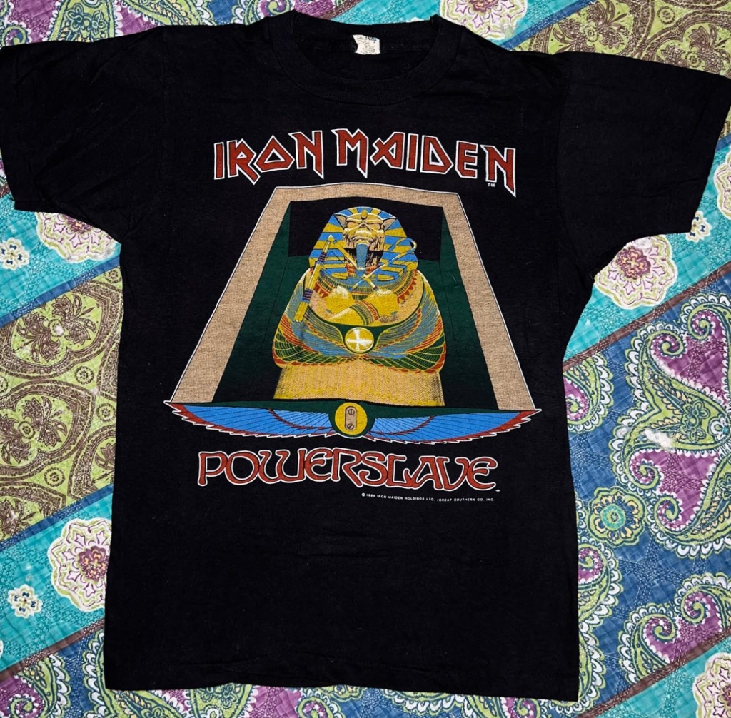 Vintage 1984 Iron Maiden Powerslave Eddie Egyptian Sarcophagus T-Shirt