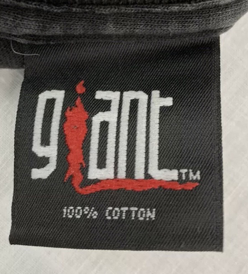 plain giant 100% cotton tag