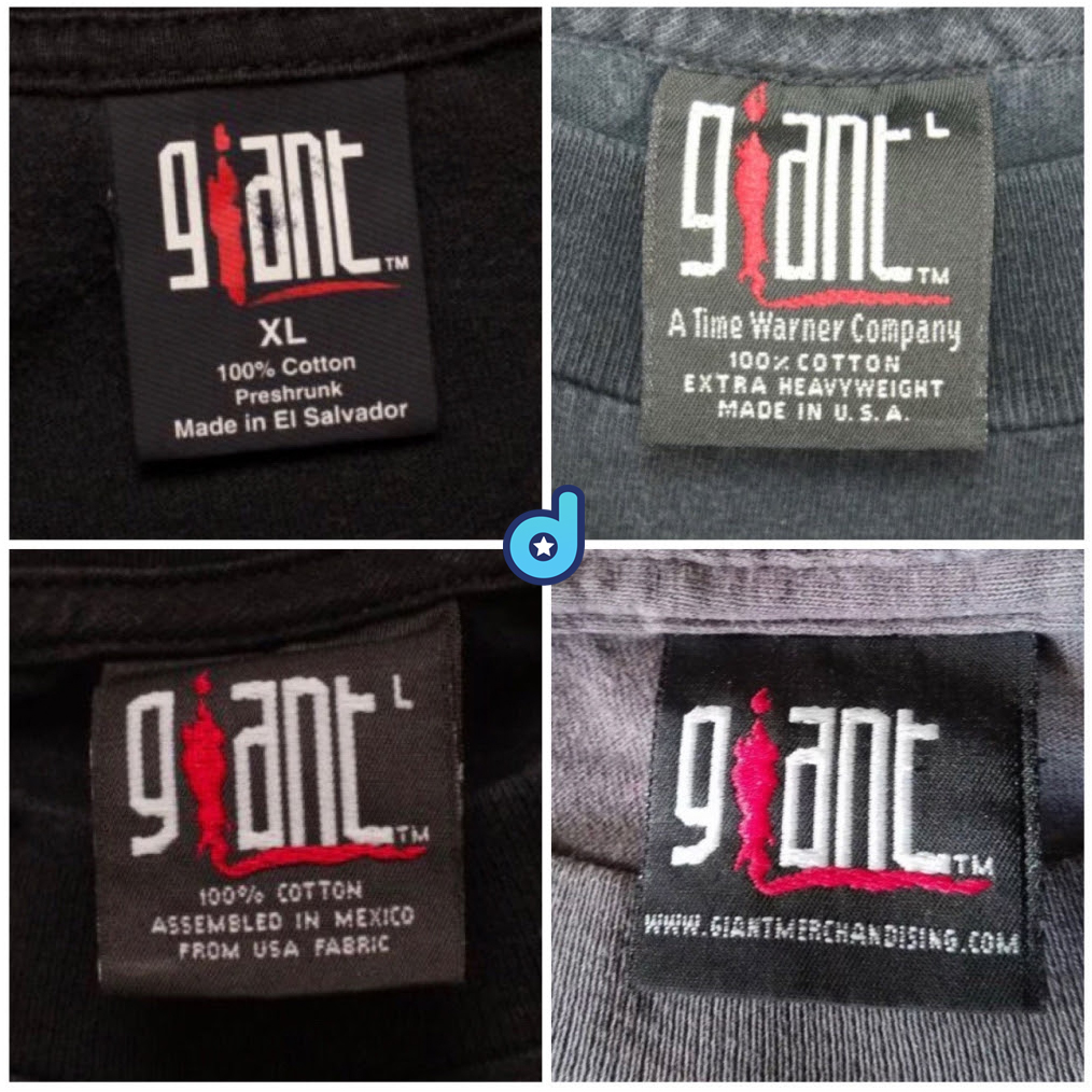 Andere plaatsen uitsterven halfrond The History of Giant Brand Vintage T-Shirt Tags 1991-2008