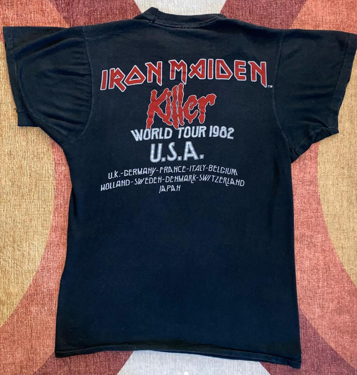 Vintage 1981 Iron Maiden Killers World Tour T-Shirt Back