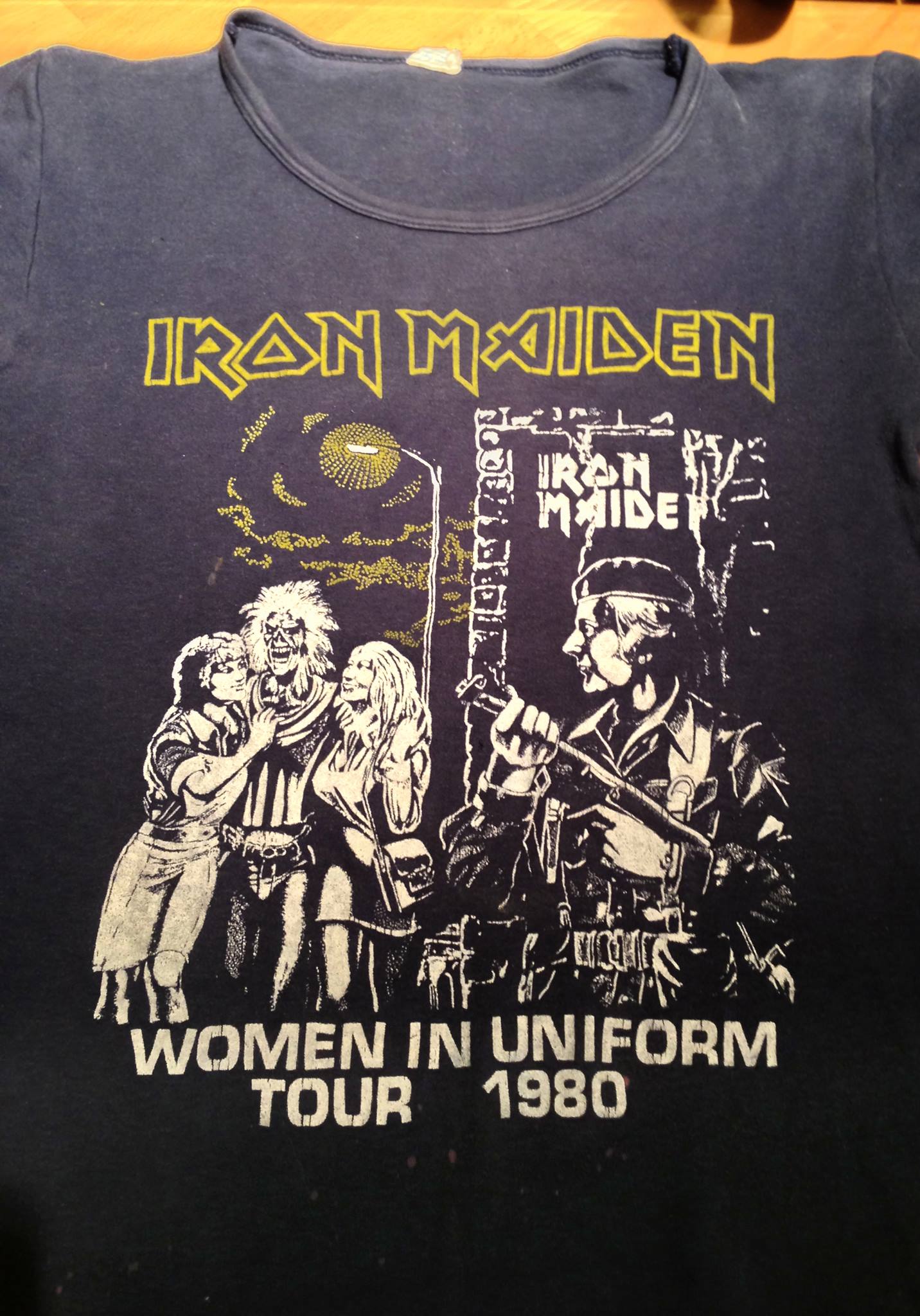 vintage iron maiden women in uniform tour 1980 t-shirt