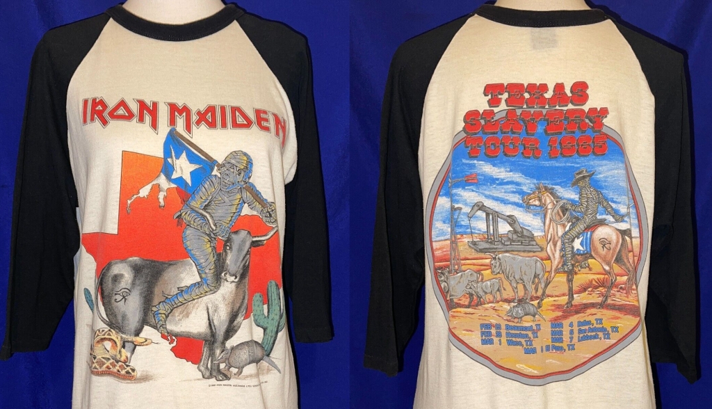 vintage iron maiden texas slavery 1985 jersey