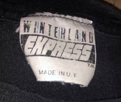 Winterland Express Made in England Tag