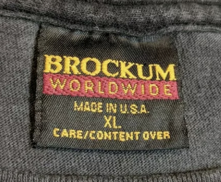 Brockum Worldwide Made in USA tag