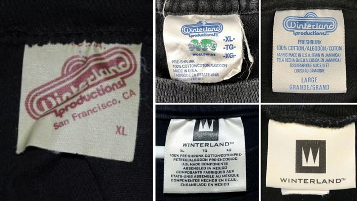 History of Winterland T-Shirt Tag
