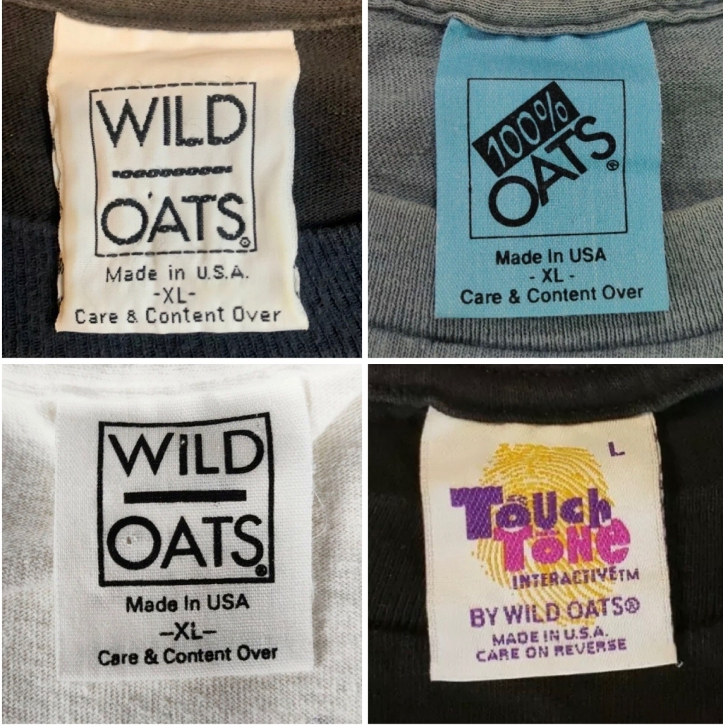 Wild Oats Tags 1990s 100% OATS and Touch Tone Interactive Tags