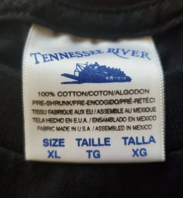 Tennessee River 100% Cotton 1990s White Tag Blue Print