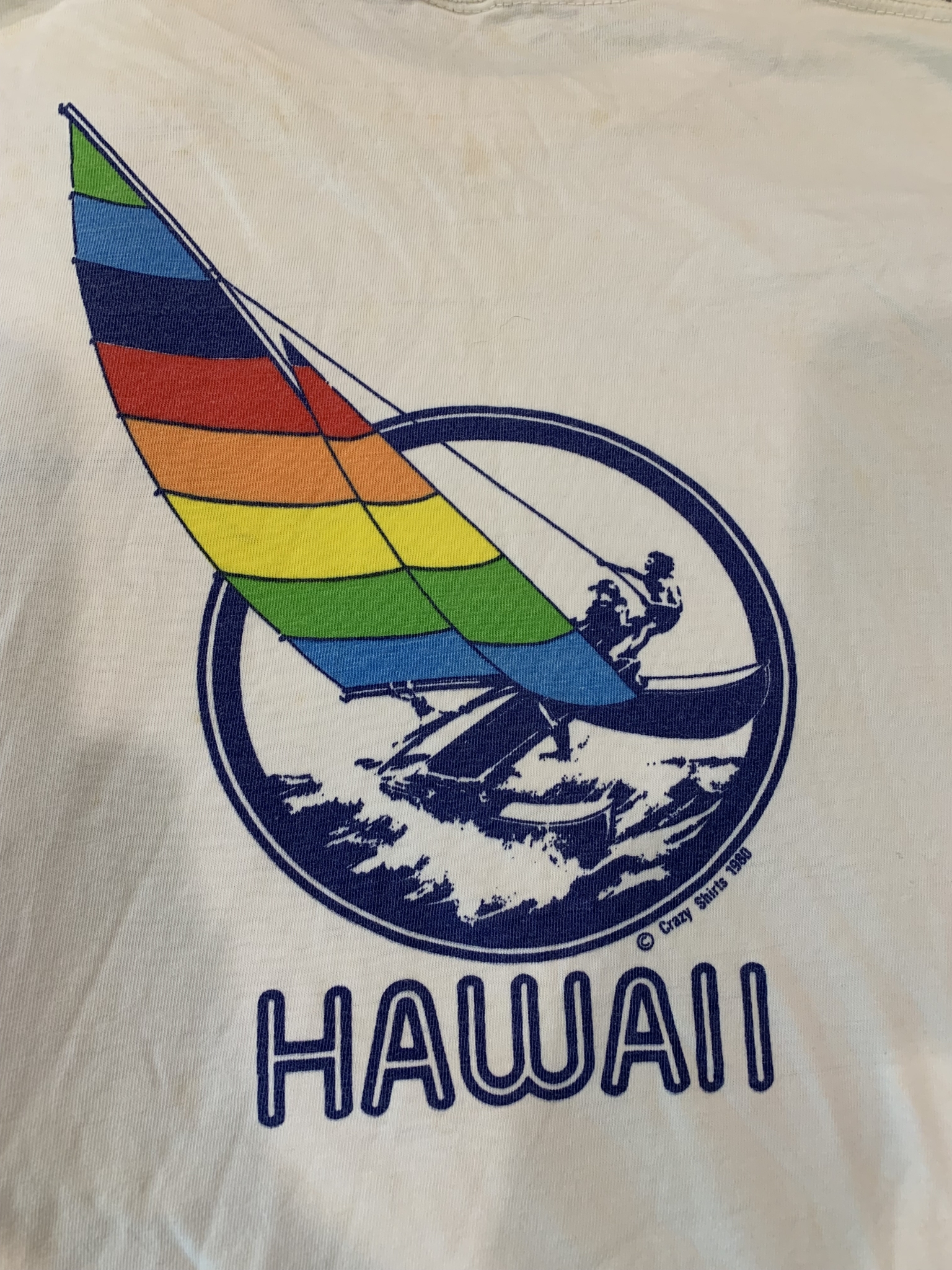 vintage 1980 crazy shirts hawaii sailing t-shirt