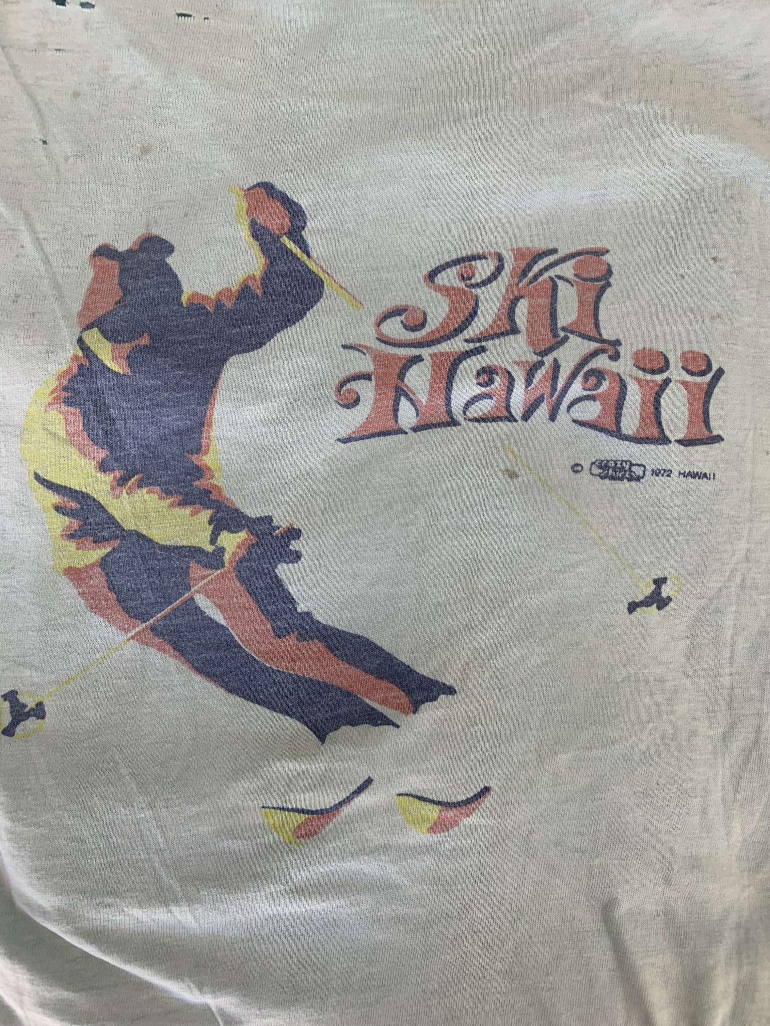 vintage 1972 ski hawaii crazy shirts t-shirt