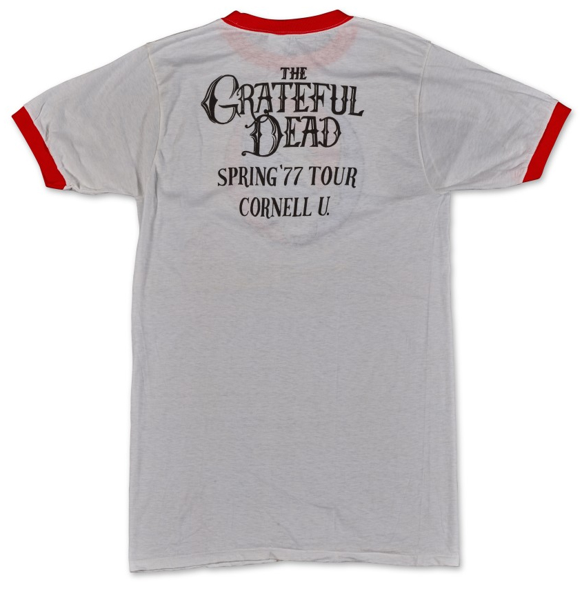 Vintage Grateful Dead Spring 1977 tour shirt Cornell Back