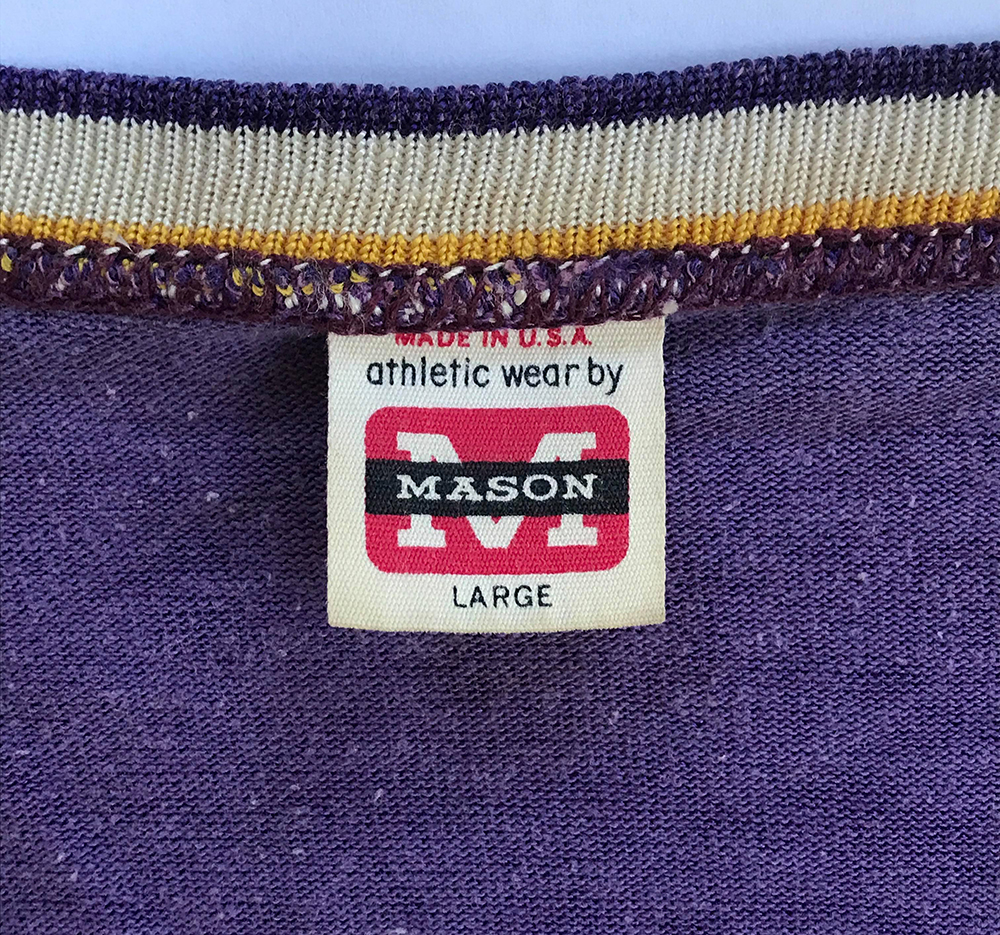 Vintage 1960s Mason Jersey Shirt Tag Brand