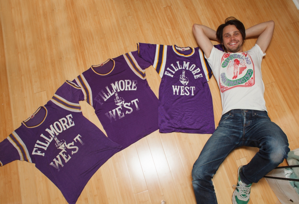 Max Bittle with 3 Vintage Fillmore Jerseys