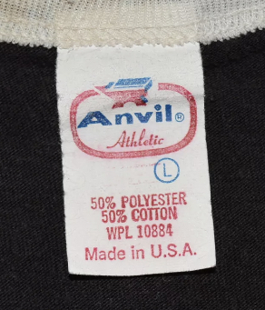 vintage white anvil athletic tag jersey poly cotton 