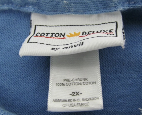 vintage cotton deluxe by anvil tag