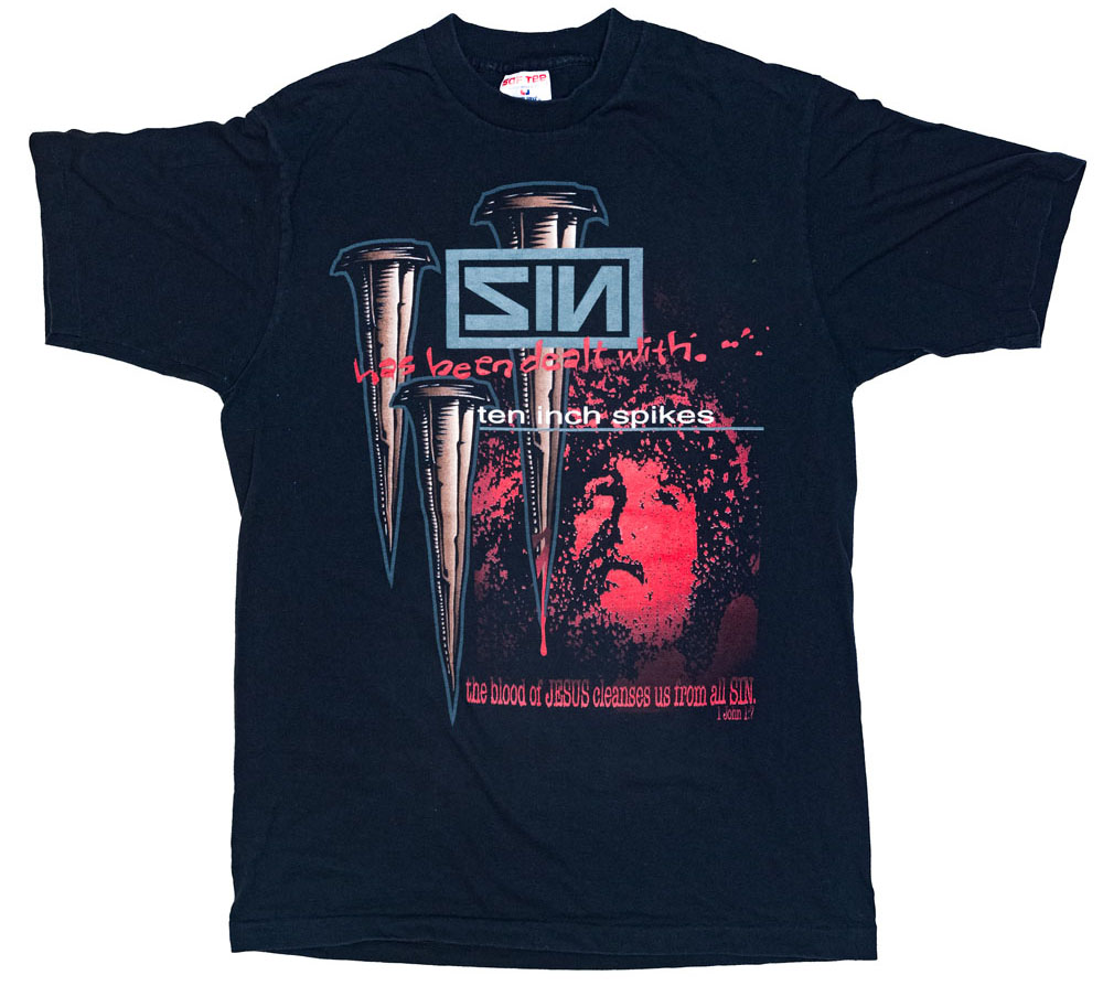Vintage NIN Nine Inch Nails SIN Parody T-Shirt