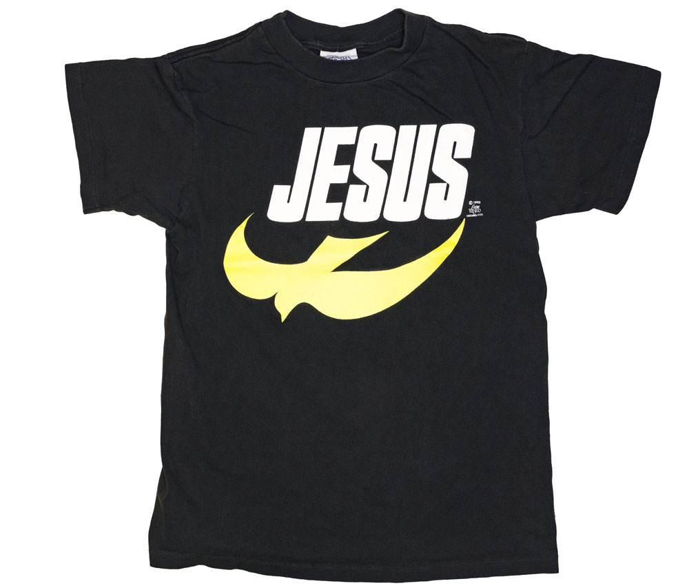 vintage nike jesus parody t-shirt