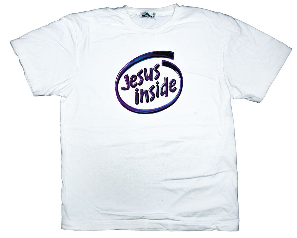 Vintage Jesus Inside Intel Parody T-Shirt