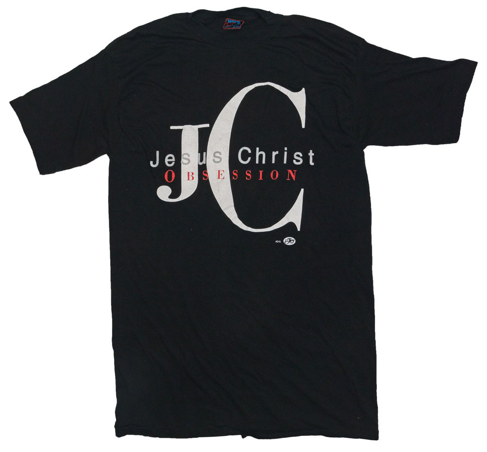 Vintage Parody Jesus JC CK Calvin Obsession T-Shirt